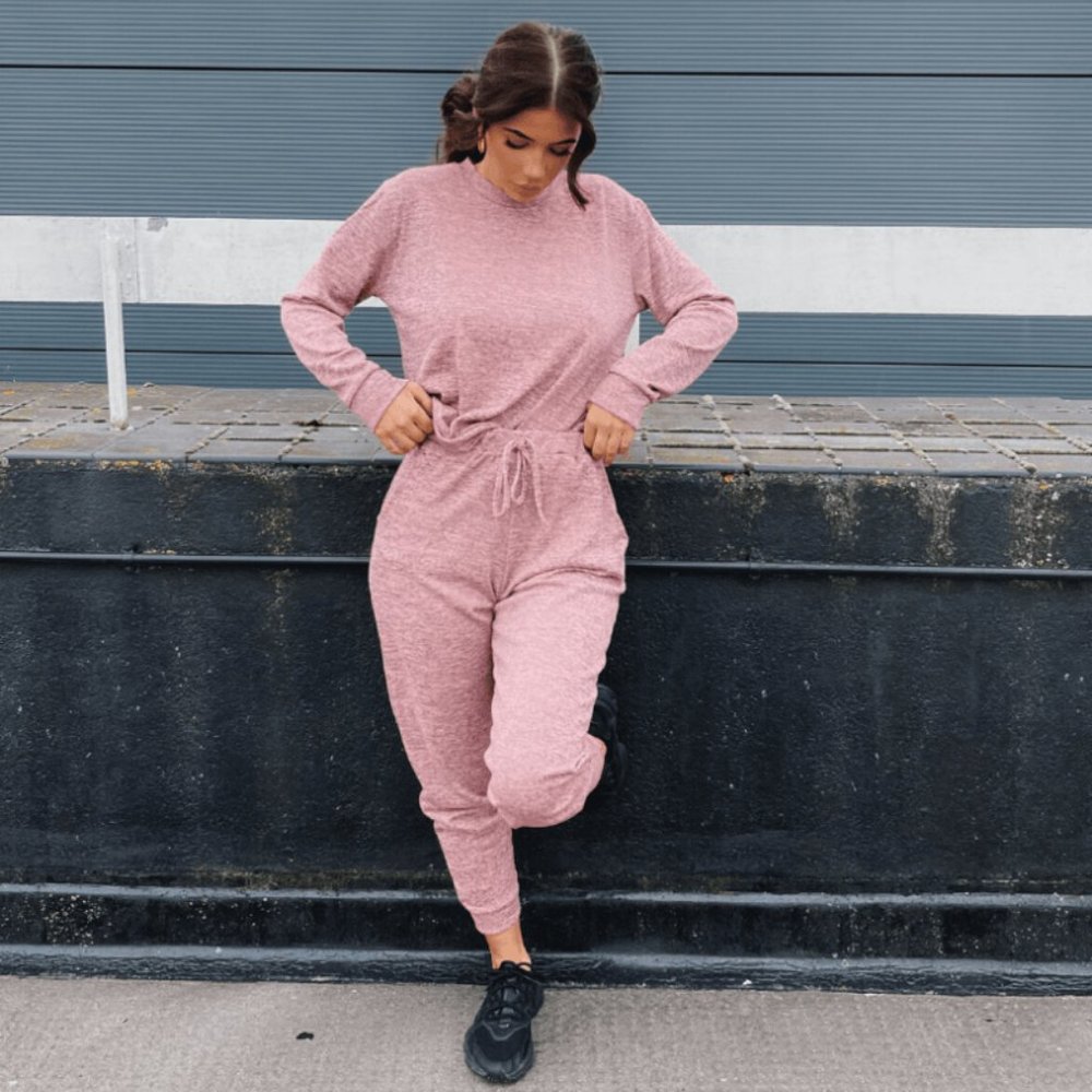 Pink Long Sleeve Top and Joggers Jogger Pants Two Piece Set - Picture 8 of 10